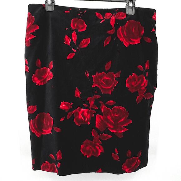 Talbot's Petites Velvet Skirt Women's 12P Whimsigoth Fairy Grunge Vamp Moody Y2K - Picture 1 of 6